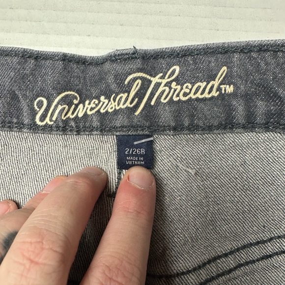 Universal Thread Women's 2 / 26R Vintage Straight Stretch Denim Jeans Black - Picture 3 of 8